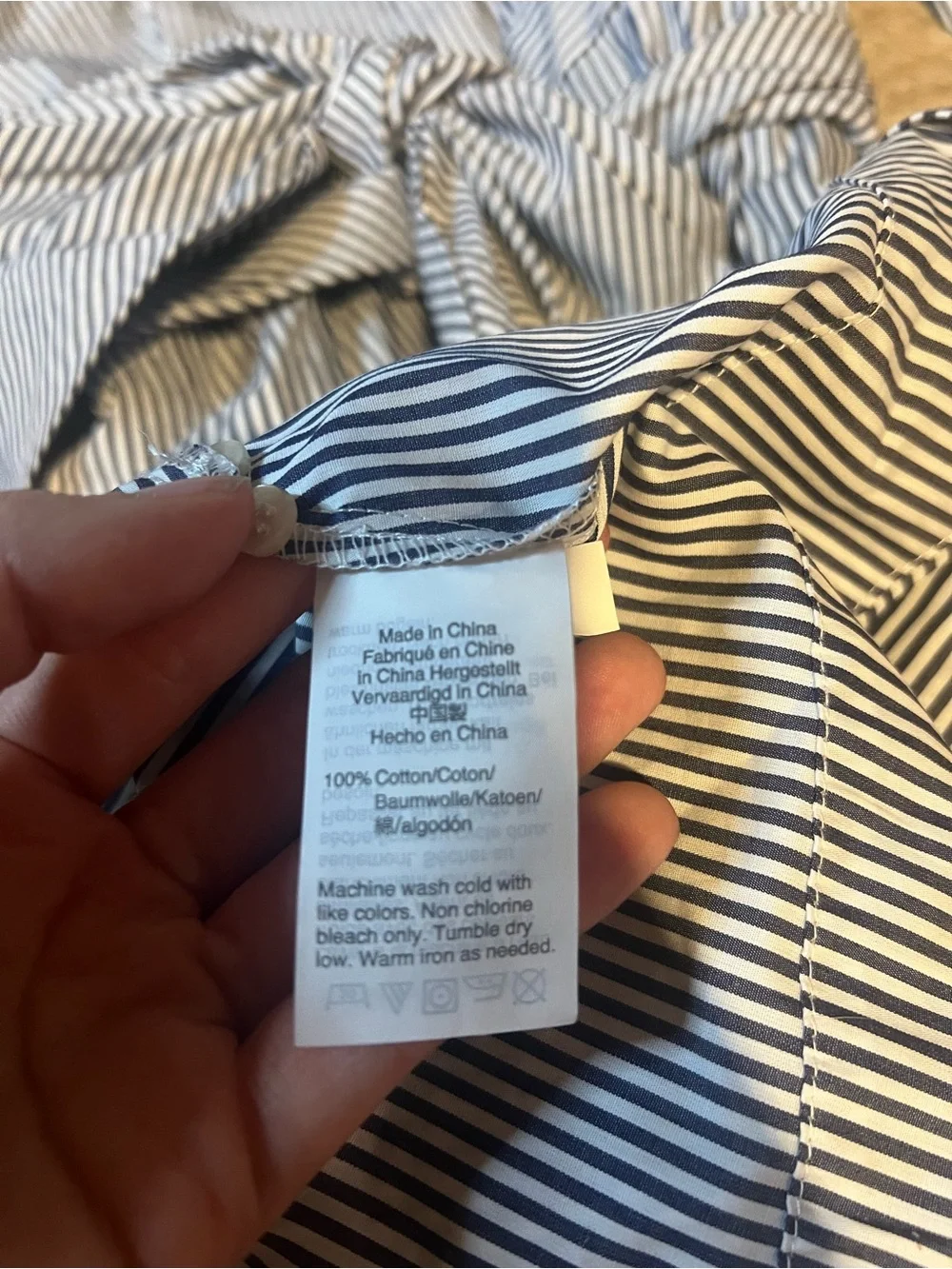 NWT J.Crew Tie-Waist Shirtdress Pockets Striped Cotton Poplin Blue White Size 4